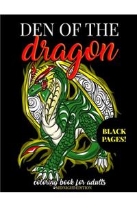 Den of the Dragon Coloring Book for Adults Midnight Edition