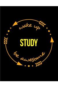 Wake Up Study Be Awesome Gift Notebook for Biologists, Wide Ruled Journal