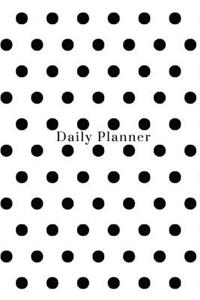 Daily Planner - Black Polka Dot Cover: (6x9) Daily Planner, 90 Pages, Smooth Matte Cover