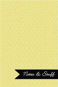 Notes & Stuff Lined Notebook With Sunflower Yellow Key Maze Pattern Cover