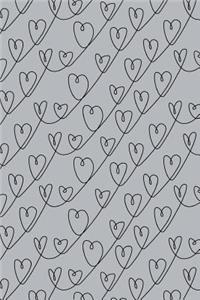 Bullet Journal Notebook Scribbly Hearts Pattern 7