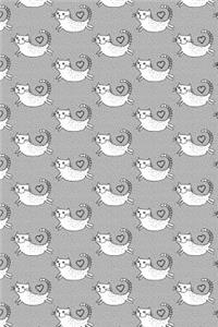 Journal Notebook For Cat Lovers Flying Cats Pattern 7
