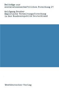 Empirische Verwaltungsforschung in Der Bundesrepublik Deutschland