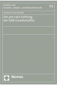 Die Pro-Rata-Haftung Der Gbr-Gesellschafter