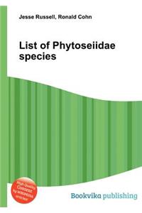 List of Phytoseiidae Species
