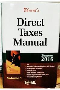Bharat's DIRECT TAXES MANUAL 2016 (set of 3 Vols.)