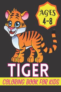 Tiger coloring book for kids ages 4-8