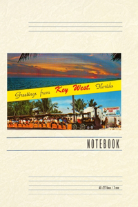 Vintage Lined Notebook Greetings from Key West, Florida