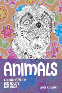 Coloring Book for Adults for Girls - Animals - Under 10 Dollars