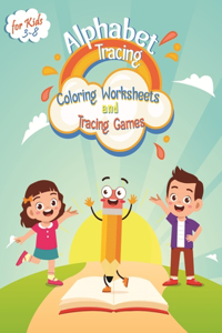 Alphabet Tracing, Coloring Worksheets and Tracing Games for kids 3-8