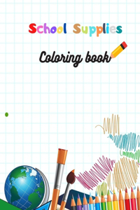 School supplies coloring book