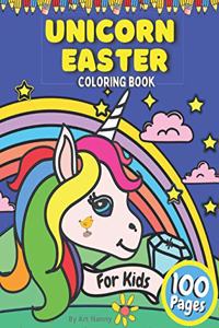 Unicorn Easter Coloring Book For Kids