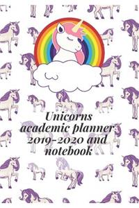 Unicorns Academic Planner 2019-2020 and Notebook