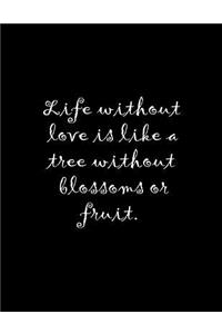 Life without love is like a tree without blossoms or fruit.