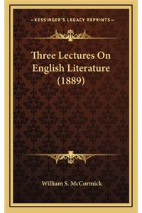 Three Lectures on English Literature (1889)