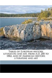 Tables of European History, Literature and Art, from A.D. 200 to 1882, and of American History, Literature and Art