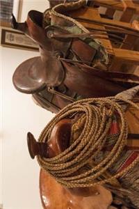 Two Vintage Western Style Leather Horse Saddles Journal