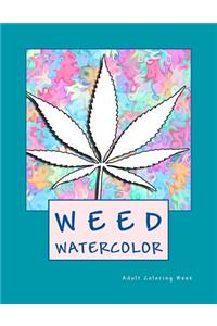 Weed Watercolor Adult Coloring Book