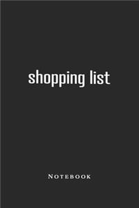 Shopping List Notebook