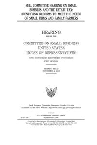 Full committee hearing on small business and the estate tax