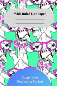 Cute Giraffe Theme Wide Ruled Line Paper