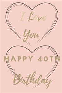 I Love You Happy 40th Birthday