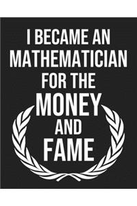 I became a Mathematician for the Money and Fame