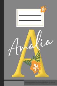 A Amalia Monogramm Notizheft Liniert 60 Blatt