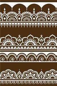 Indian Design Notebook: Mocha: Notebook 6 X 9: Notebook 250 Pages