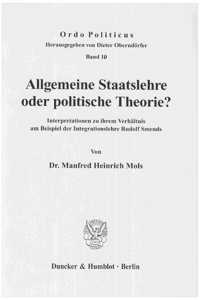 Allgemeine Staatslehre Oder Politische Theorie?