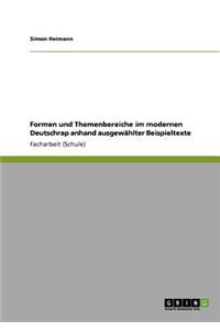 Formen und Themenbereiche im modernen Deutschrap anhand ausgewählter Beispieltexte