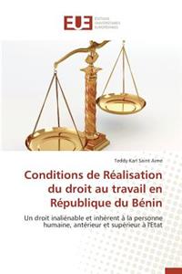 Conditions de Réalisation Du Droit Au Travail En République Du Bénin