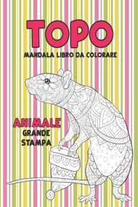 Mandala Libro da colorare - Grande stampa - Animale - Topo