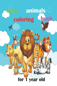 baby coloring animals book for 1 year old