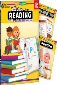 180 Days Reading, High-Frequency Words, & Printing Grade Pk: 3-Book Set