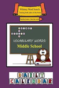 Whimsy Word Search, Middle School Vocabulary Words - Daily Calendar