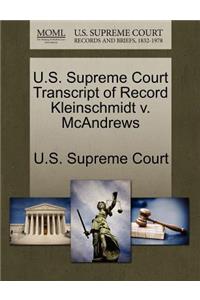 U.S. Supreme Court Transcript of Record Kleinschmidt V. McAndrews