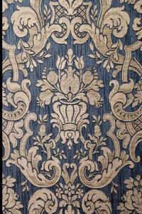 Journal Daily: Blue Antique Fabric Design, Lined Blank Journal Book, 6 X 9, 200 Pages