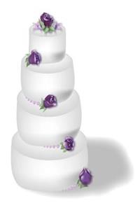 Wedding Journal Lavender Roses Tiered Wedding Cake