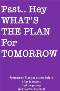Psst... Hey What is the Plan For Tomorrow / Purple Notebook Version