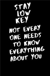 Stay low key not everyone on needs to know everything about you