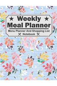 Weekly Meal Planner - Menu Planner And Shopping List Notebook