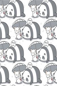 Notizbuch Katze mit Panda und Schirm