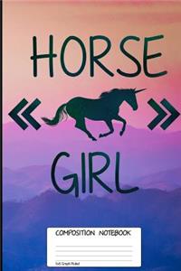 Composition Book: Horse Girl Journal 5 X 5 Graph Ruled Paper 6 X 9, for Office Home Student Teacher