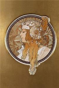 Classic Journal: Alphonse Mucha Art Nouveau 6 x 9 Journal, Diary, Notebook, 150 Pages