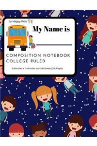 Composition Book - College Ruled 100 Pages 9.69 x 7.44 size -