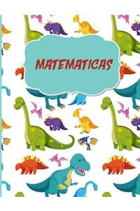 Matematicas Cuaderno Escolar Asignatura de Matematicas Dinosaurio