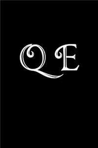 Q E: Double Monogram Journal, 100 Pages, 6x9 Inches, Black Glossy Cover