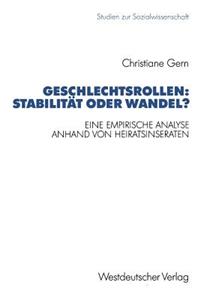 Geschlechtsrollen: Stabilität oder Wandel?