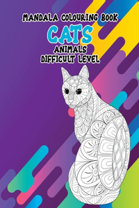 Mandala Colouring Book Difficult Level - Animals - Cats